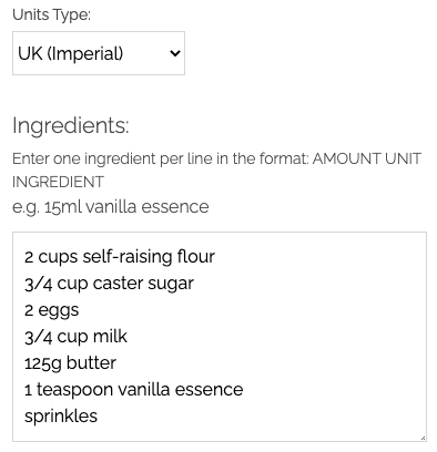 CakeCost: recipe costing calculator for home bakers and cake decorators